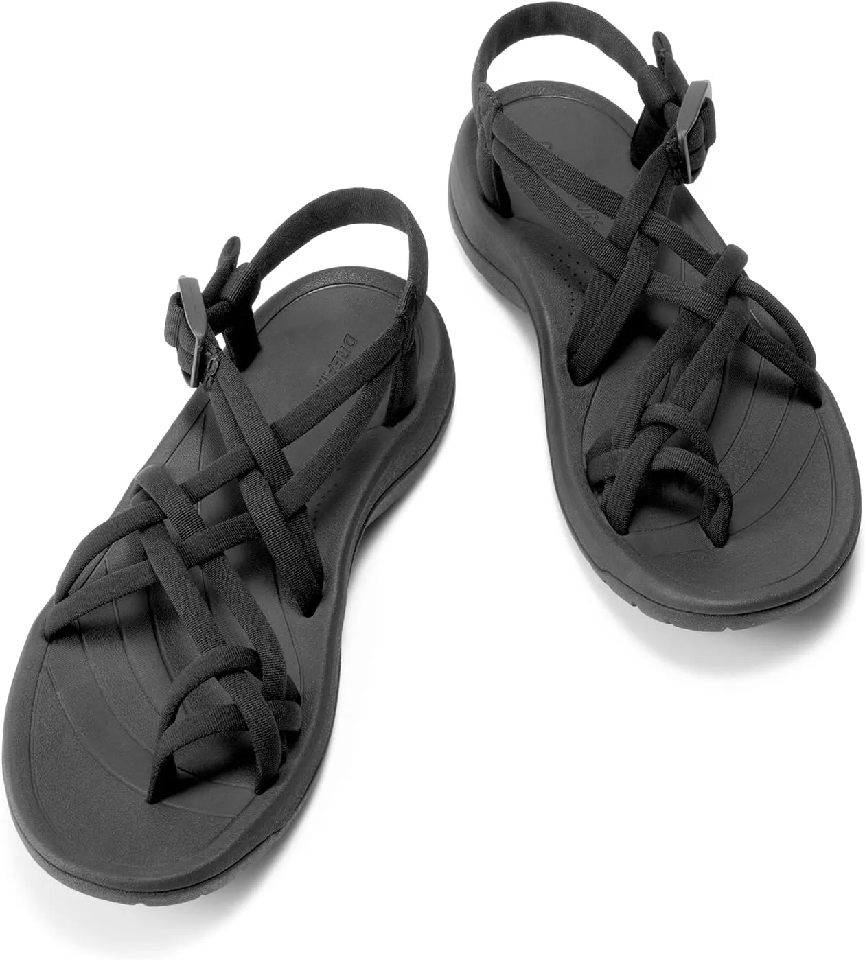 DREAM PAIRS Women's Walking Sandals With Arch Support Elastic Strap Summer Sport Athletic Casual Hiking Outdoor Sandal