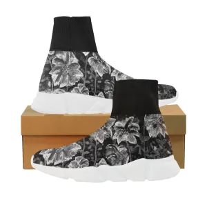 DSC08493 gray 2 fireworks 2.62 mb Unicorn Stretch Sock Women's Shoes (Model 039)