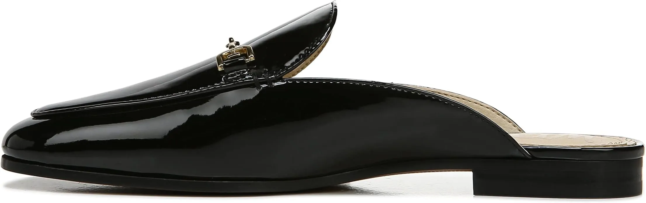 Durable Toe Mules Sam Shoes Edelman Patent Slip Dress Black Worldwide delivery Wide Flat On Round Linnie