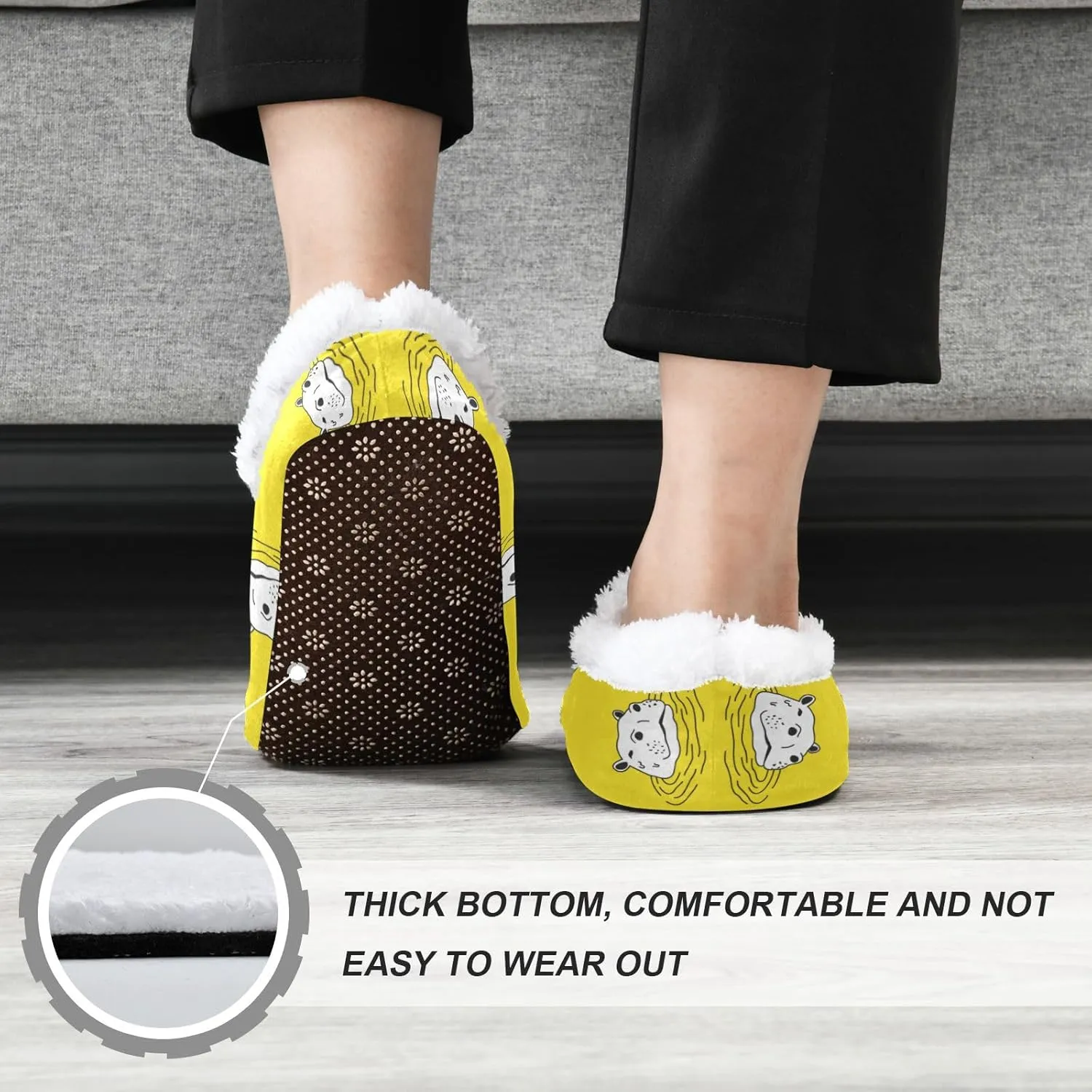 Dussdil Home Winter Slippers Spa Travel House Slipper Soft Memory Foam Slipper Non Slip for Hotel Bedroom Shoes Slippers