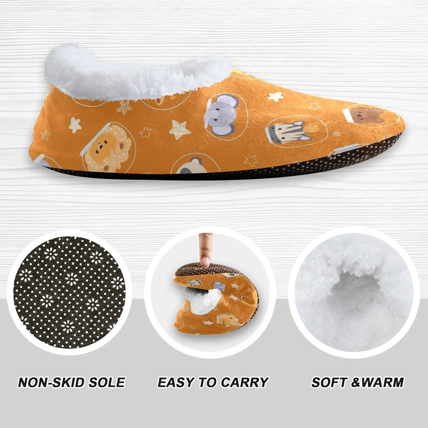 Dussdil Home Winter Slippers Spa Travel House Slipper Soft Memory Foam Slipper Non Slip for Hotel Bedroom Shoes Slippers