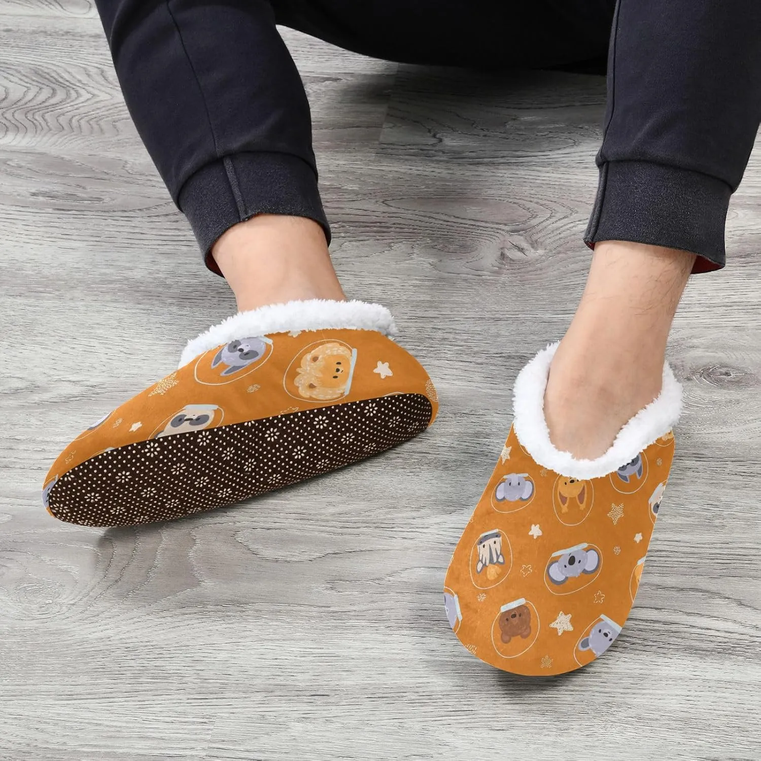Dussdil Home Winter Slippers Spa Travel House Slipper Soft Memory Foam Slipper Non Slip for Hotel Bedroom Shoes Slippers