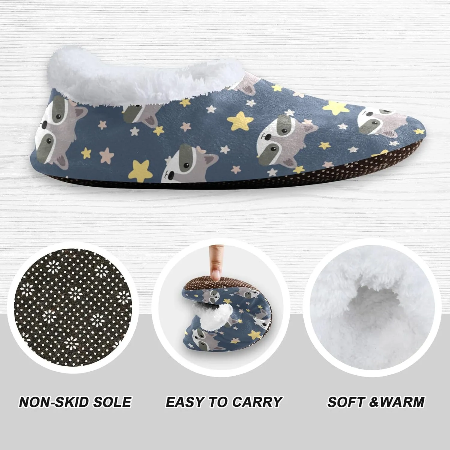 Dussdil Home Winter Slippers Spa Travel House Slipper Soft Memory Foam Slipper Non Slip for Hotel Bedroom Shoes Slippers