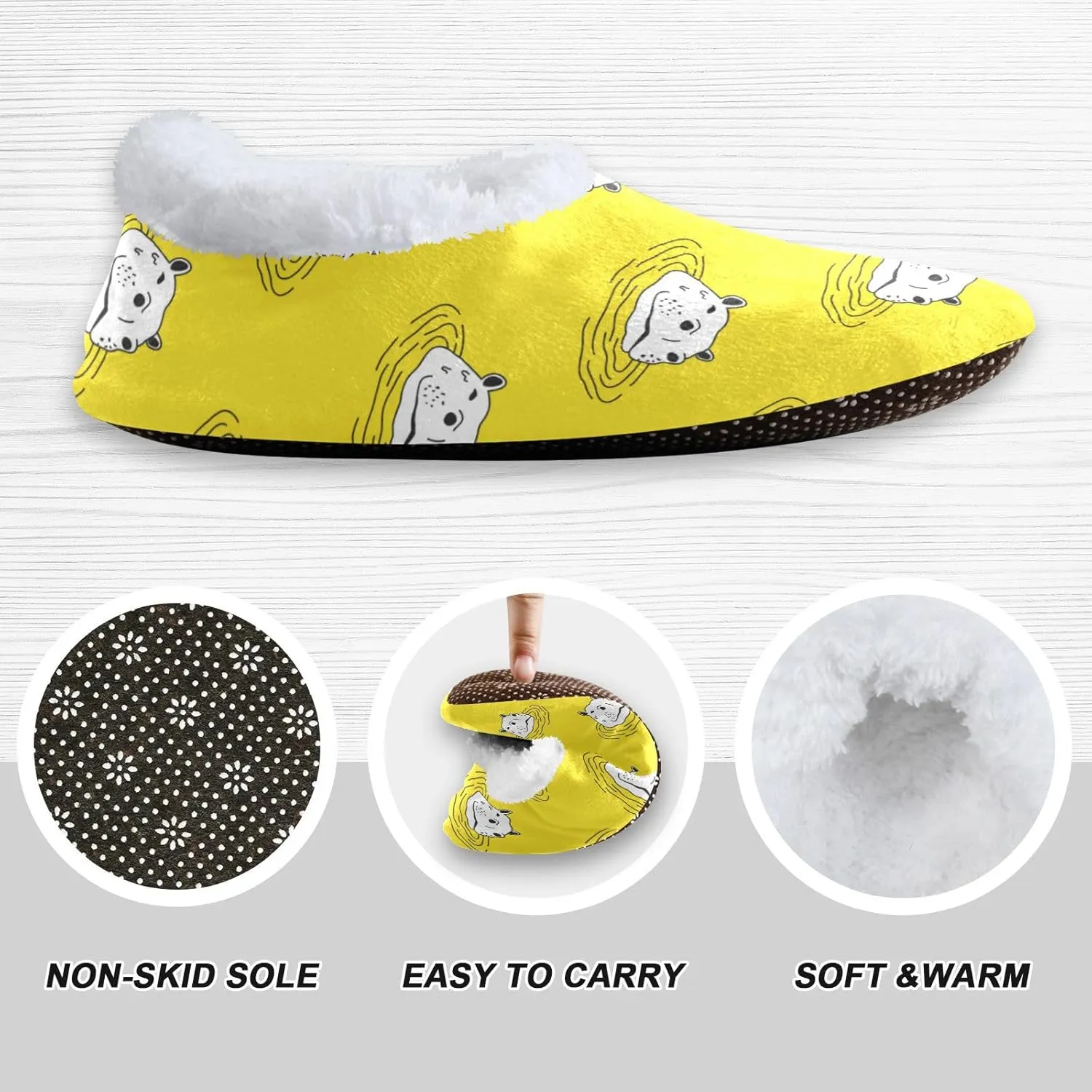 Dussdil Home Winter Slippers Spa Travel House Slipper Soft Memory Foam Slipper Non Slip for Hotel Bedroom Shoes Slippers