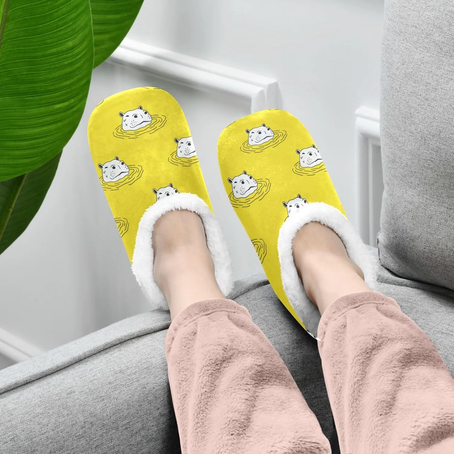 Dussdil Home Winter Slippers Spa Travel House Slipper Soft Memory Foam Slipper Non Slip for Hotel Bedroom Shoes Slippers