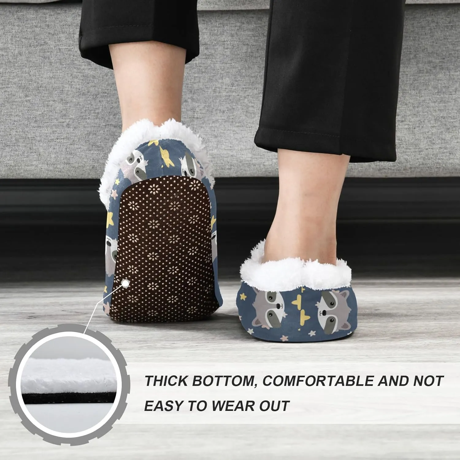 Dussdil Home Winter Slippers Spa Travel House Slipper Soft Memory Foam Slipper Non Slip for Hotel Bedroom Shoes Slippers