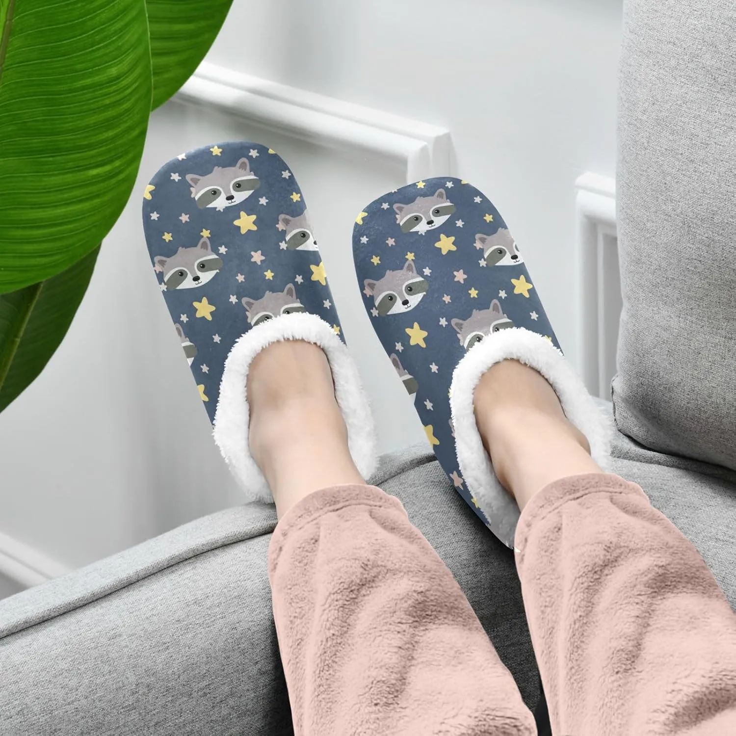 Dussdil Home Winter Slippers Spa Travel House Slipper Soft Memory Foam Slipper Non Slip for Hotel Bedroom Shoes Slippers