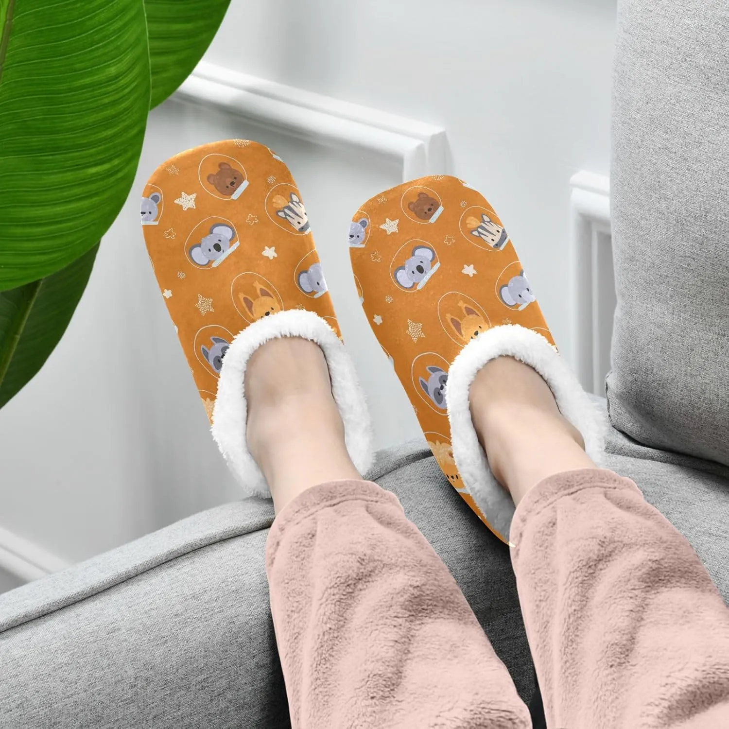 Dussdil Home Winter Slippers Spa Travel House Slipper Soft Memory Foam Slipper Non Slip for Hotel Bedroom Shoes Slippers
