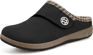 Eagsouni Women's Men's Slippers Suede Fuzzy Slippers with Arch Support Orthotic Winter Warm Fur Lined Slip on House Shoes Indoor Outdoor for Plantar Fasciitis