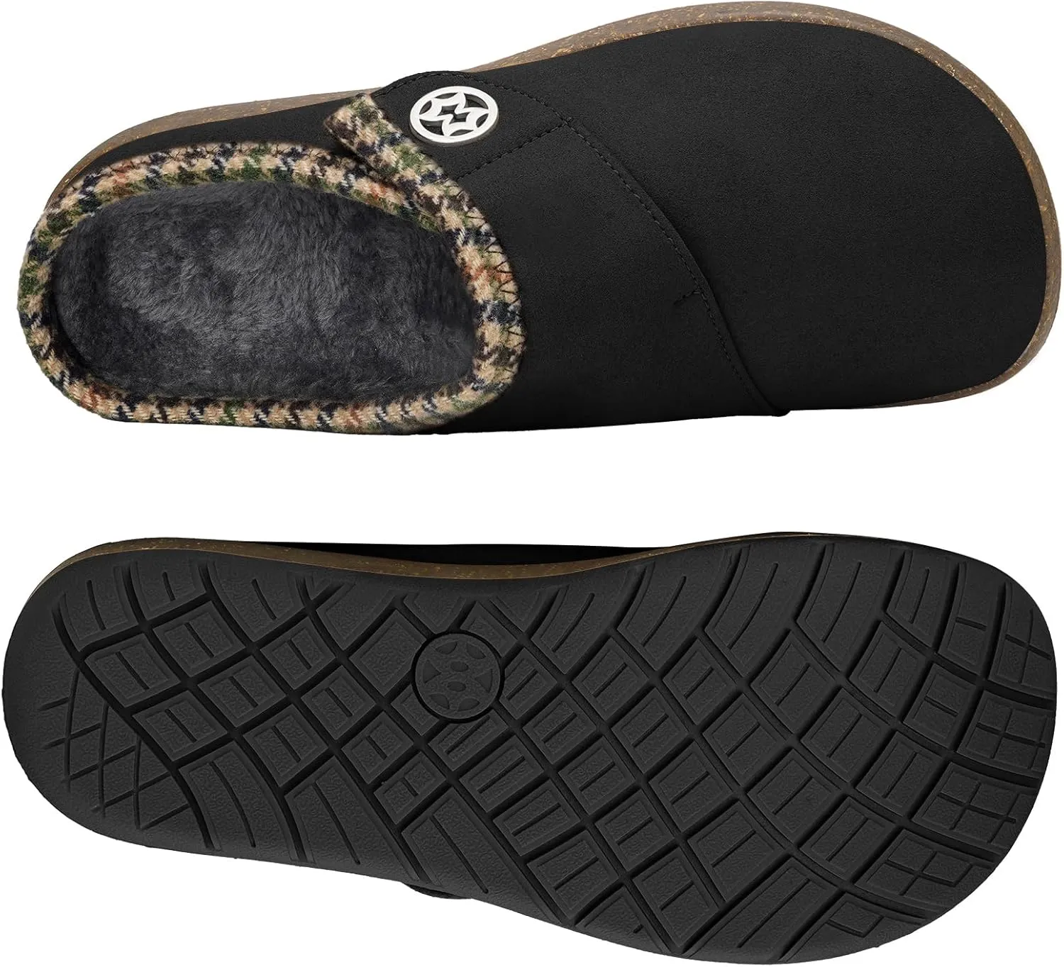 Eagsouni Women's Men's Slippers Suede Fuzzy Slippers with Arch Support Orthotic Winter Warm Fur Lined Slip on House Shoes Indoor Outdoor for Plantar Fasciitis