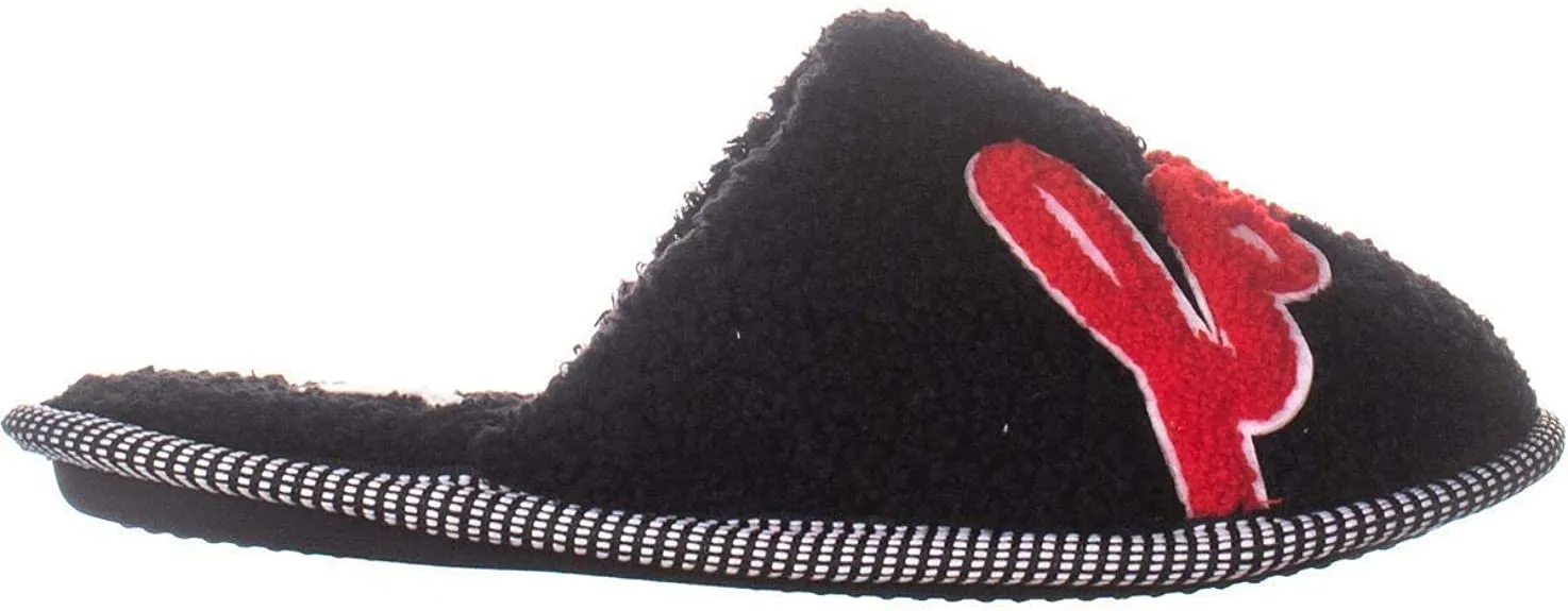 ED Ellen DeGeneres Womens Wilesly Slip On Fleece Slippers Black 6 Medium (B,M)