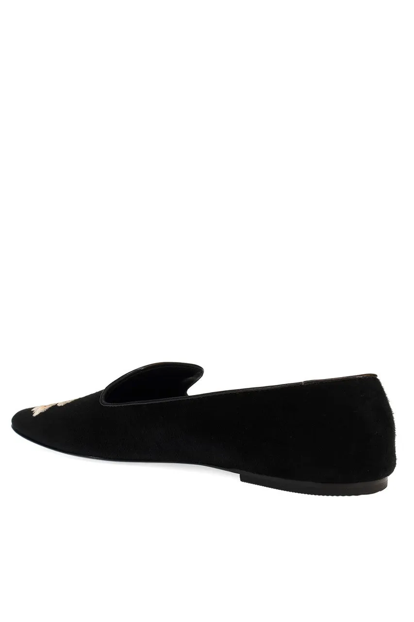 Edda Suede Embroidered Loafer