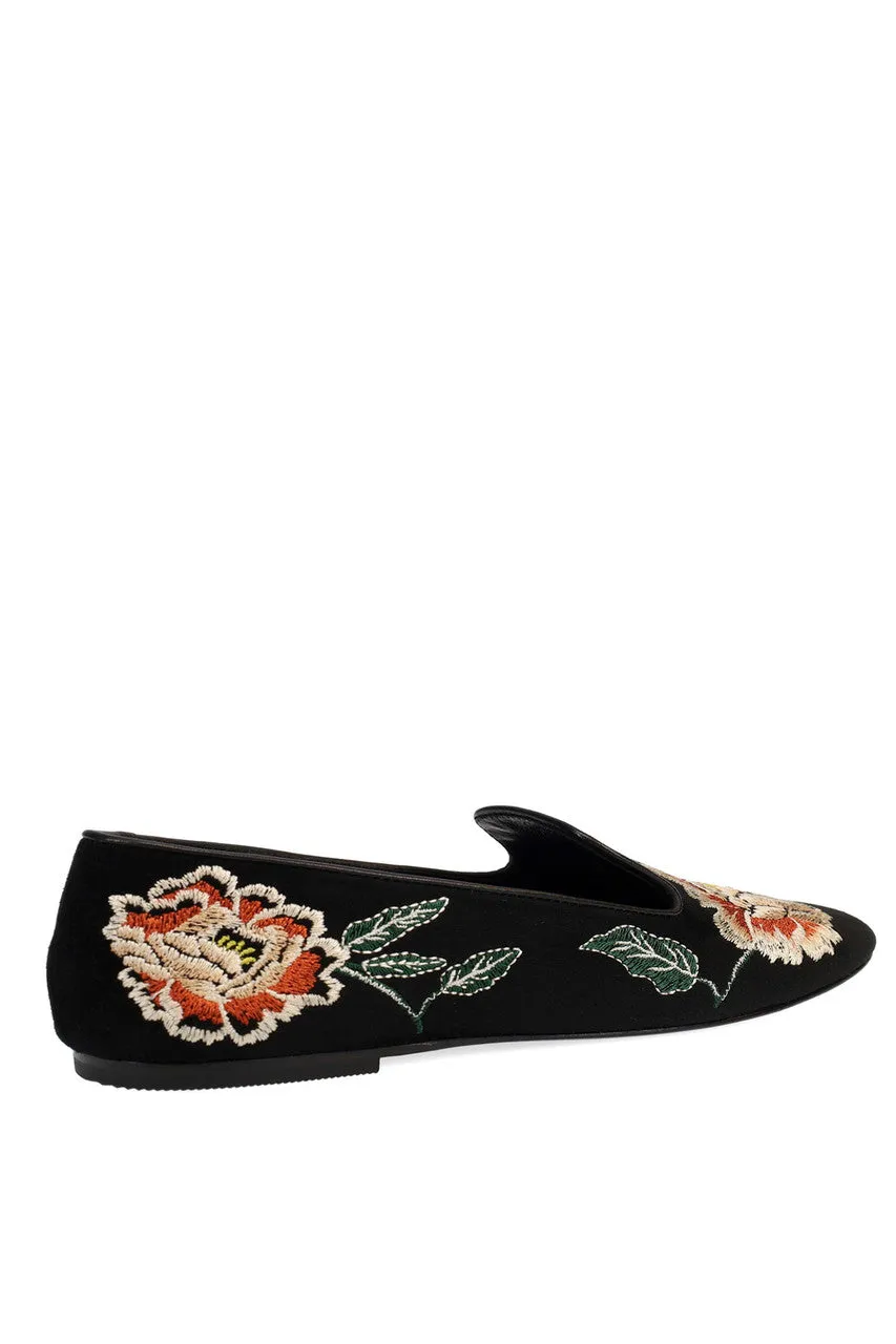 Edda Suede Embroidered Loafer