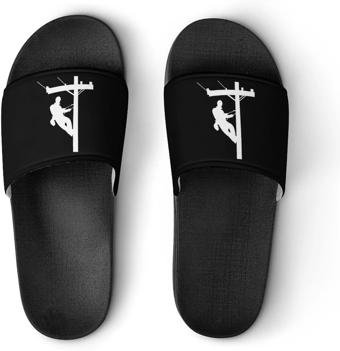 Electric Cable Lineman House Slippers for Women Men Shower Slides Bathroom Sandals