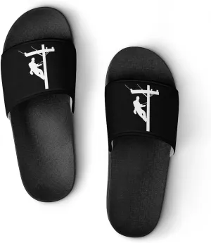 Electric Cable Lineman House Slippers for Women Men Shower Slides Bathroom Sandals