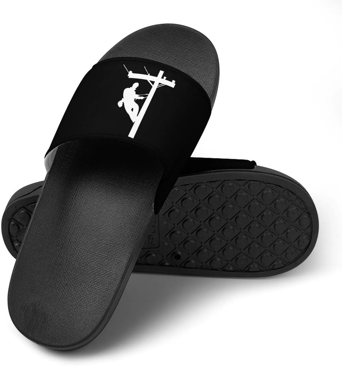 Electric Cable Lineman House Slippers for Women Men Shower Slides Bathroom Sandals