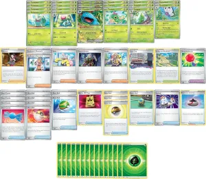 Elite Grass Deck - Bulbasaur Ivysaur Venusaur - Original 151 (gen 1) - Custom Built - 60 Card - MTG Decks & More Compatible with Pokemon TCG!