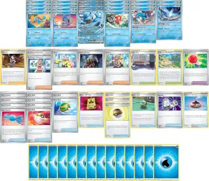 Elite Water Deck - Squirtle Blastoise - Original 151 (gen 1) - Custom Built - 60 Card - MTG Decks & More Compatible with Pokemon TCG!