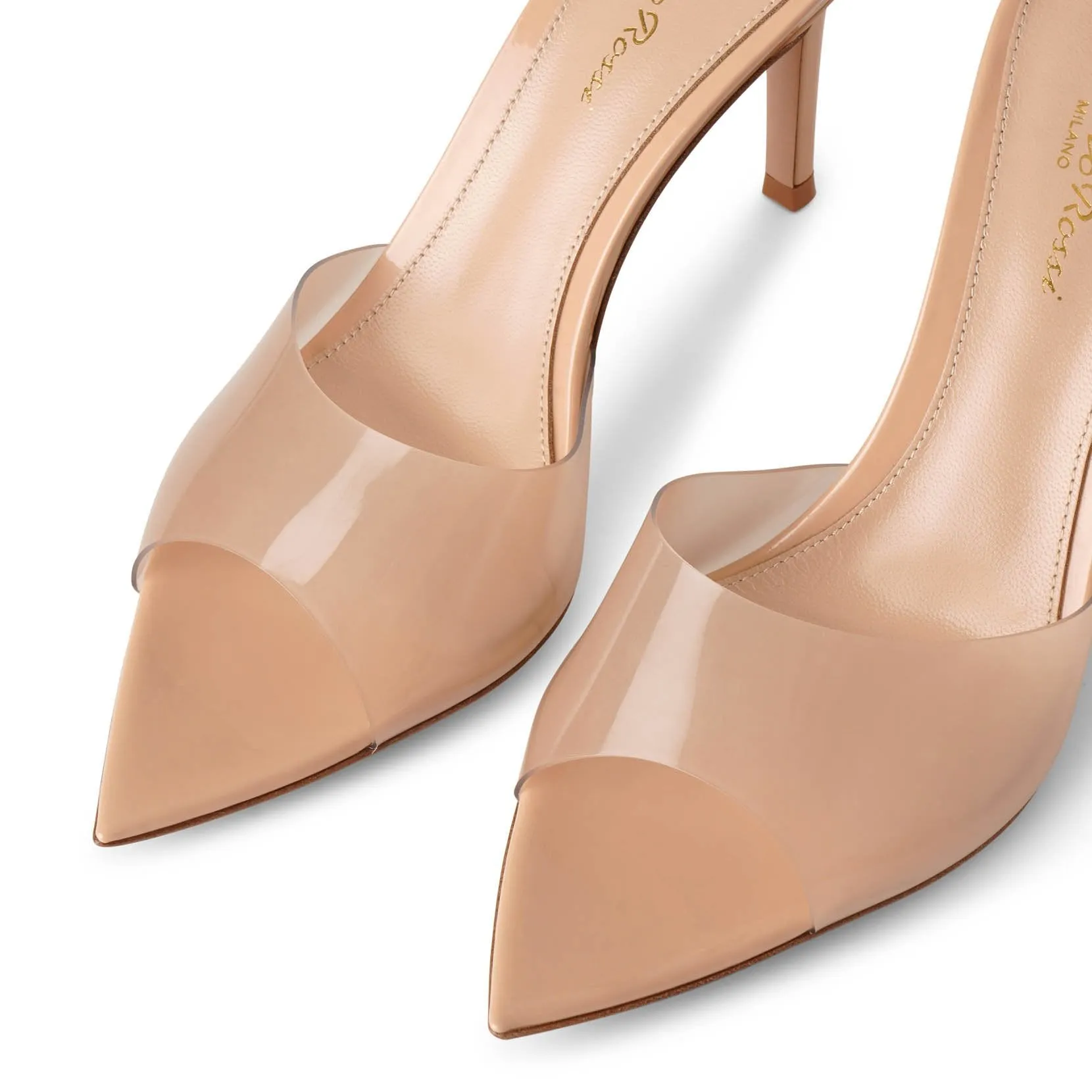 Elle 85 plexi patent mules