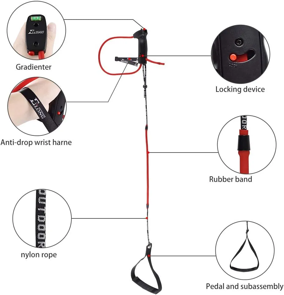 Elong Archery Bow Trainer Draw Training Aid Device Strength Stretch Band Exerciser for Recurve Bow Compound Shooting Kids Adults Beginner Experts