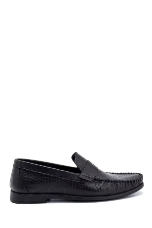 Erkek Deri Baskılı Loafer