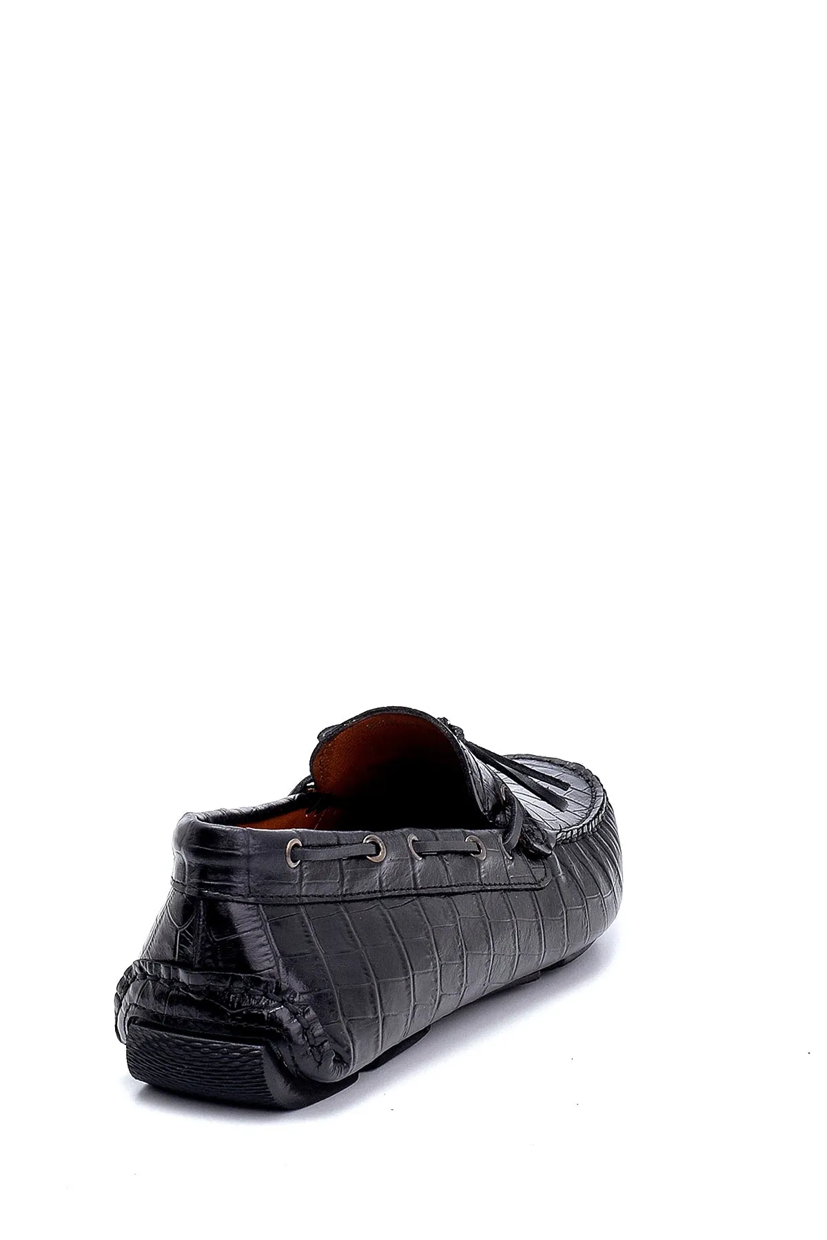 Erkek Deri Kroko Desenli Loafer