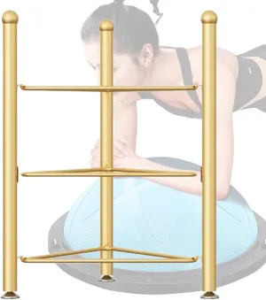 Exercise Equipment Rack - Multi-Level Organizer for Gym & Home, Thickened Steel Frame with Adjustable Non-Slip Pads, Gold, 3 Layers