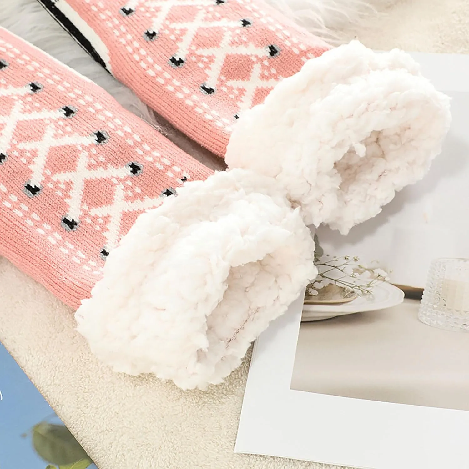 Extra thick lambskin socks, winter floor socks, women's extra thick lambskin floor socks, slipper socks