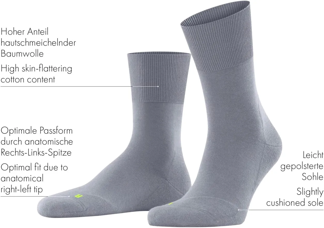 FALKE Unisex Run Cotton Socks, Blue (Navy Blue Melange 6490), 10.5-11.5
