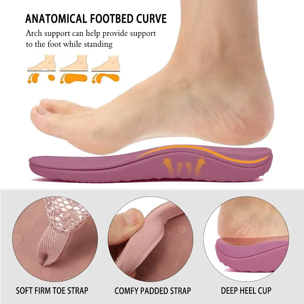 FANTURE Women Orthotic Arch Support Sandal for Comfortable Walk Thong Style Casual Flip Flops