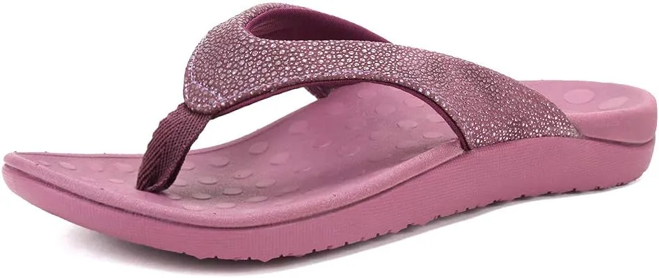FANTURE Women Orthotic Arch Support Sandal for Comfortable Walk Thong Style Casual Flip Flops