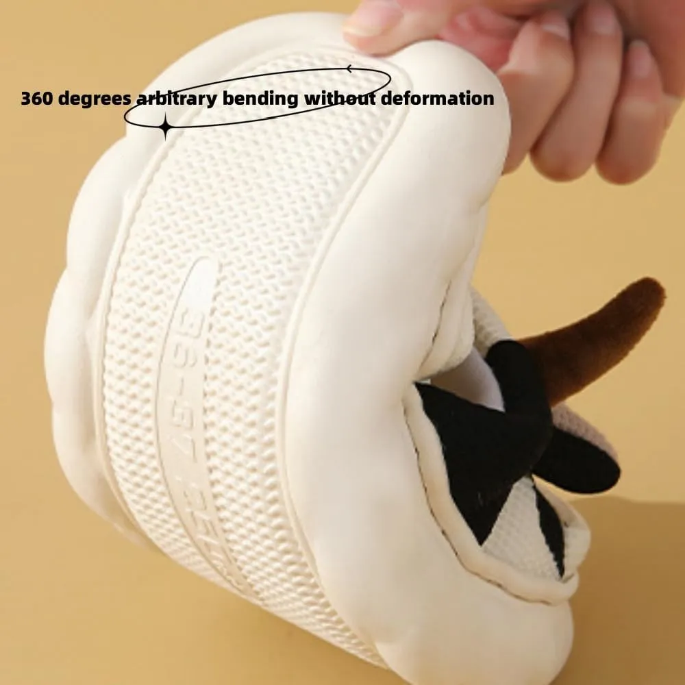 FAYUEKEY Cow Slippers for Women Mens Fuzzy Shoes Gift Indoor Outdoor