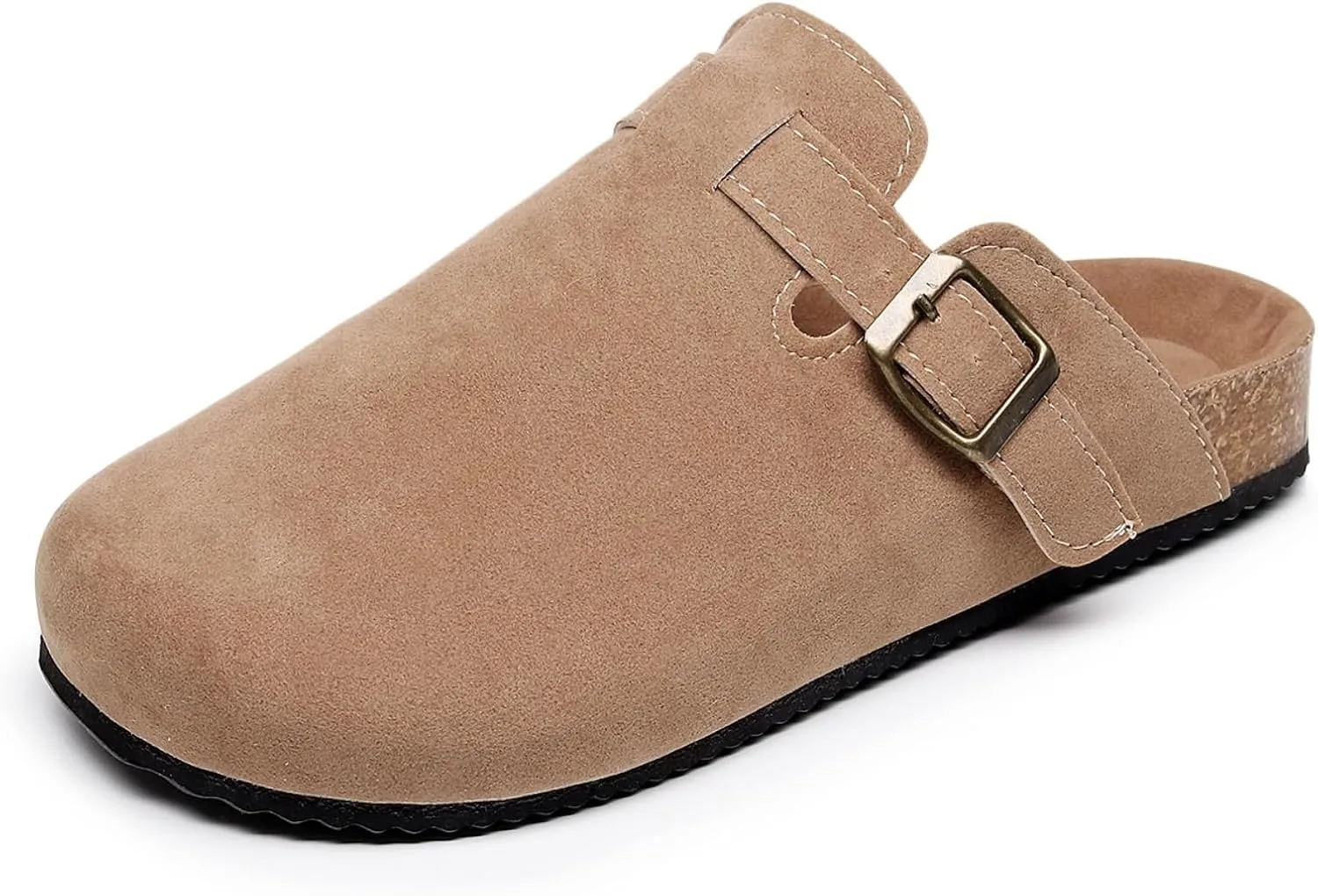 FAYUEKEY Suede Clogs for Women Footbed Mules with Arch Support