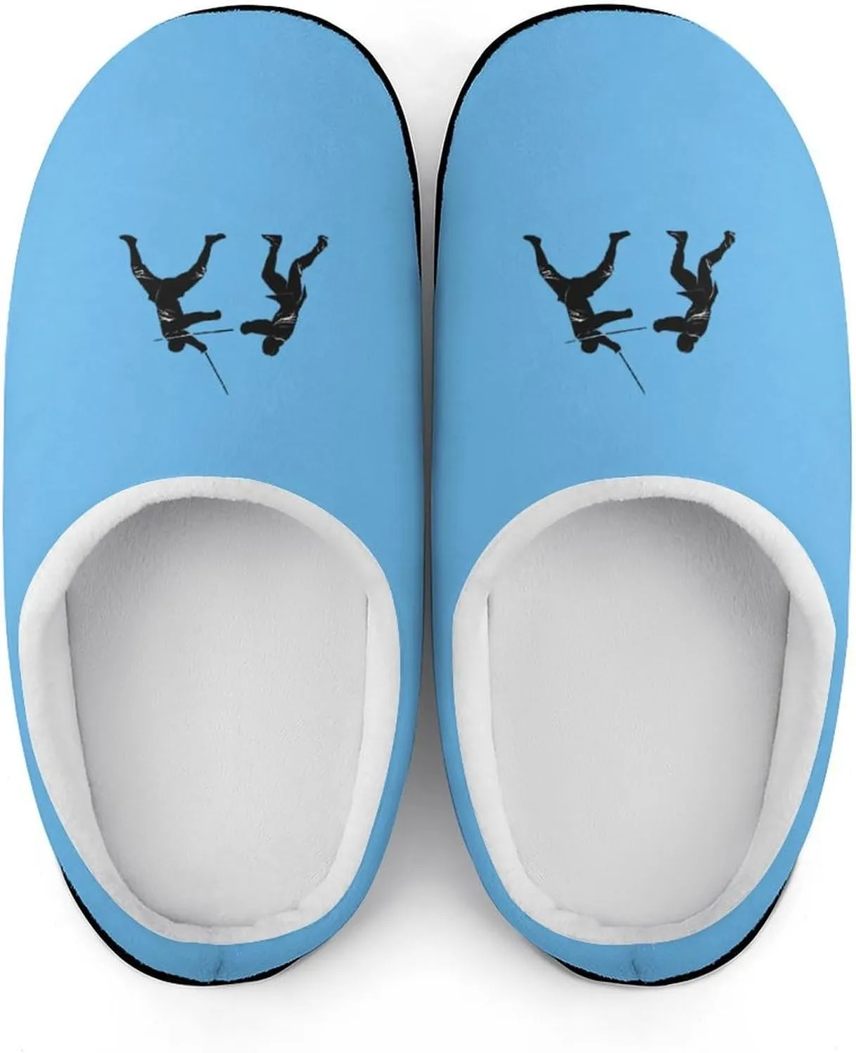Fencing Silhouette Men's Cotton Slippers Soft House Shoes Anti-Skid Bedroom Slipper for Home Outdoor