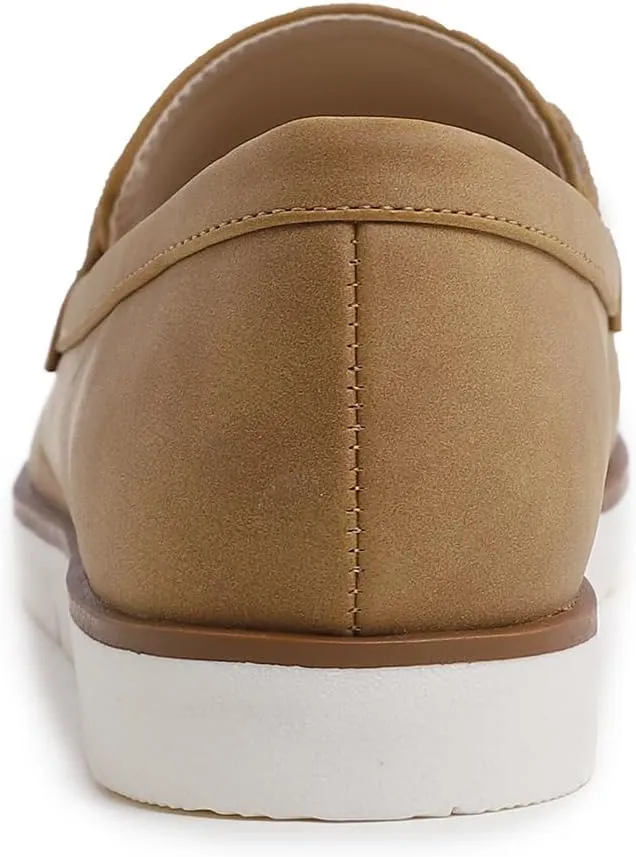 FEVERSOLE Women's Comfort Penny Loafer Geniune Leather Insole Flexible Walking Driving Shoes