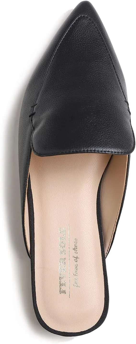 FEVERSOLE Women's Fashion Deco Mules Slip On Backless Slide Flats
