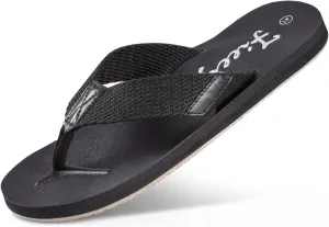 FIEEIF Mens Casual Flip Flops Comfortable Arch Support Outdoor Thong Slide Sandals Fashion Beach Slippers for Men