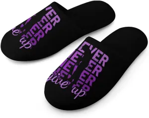 Field Hockey Never Give Up Men's Slipper Non Slip Comfortable Winter Warm Home Shoes Indoor Slippers