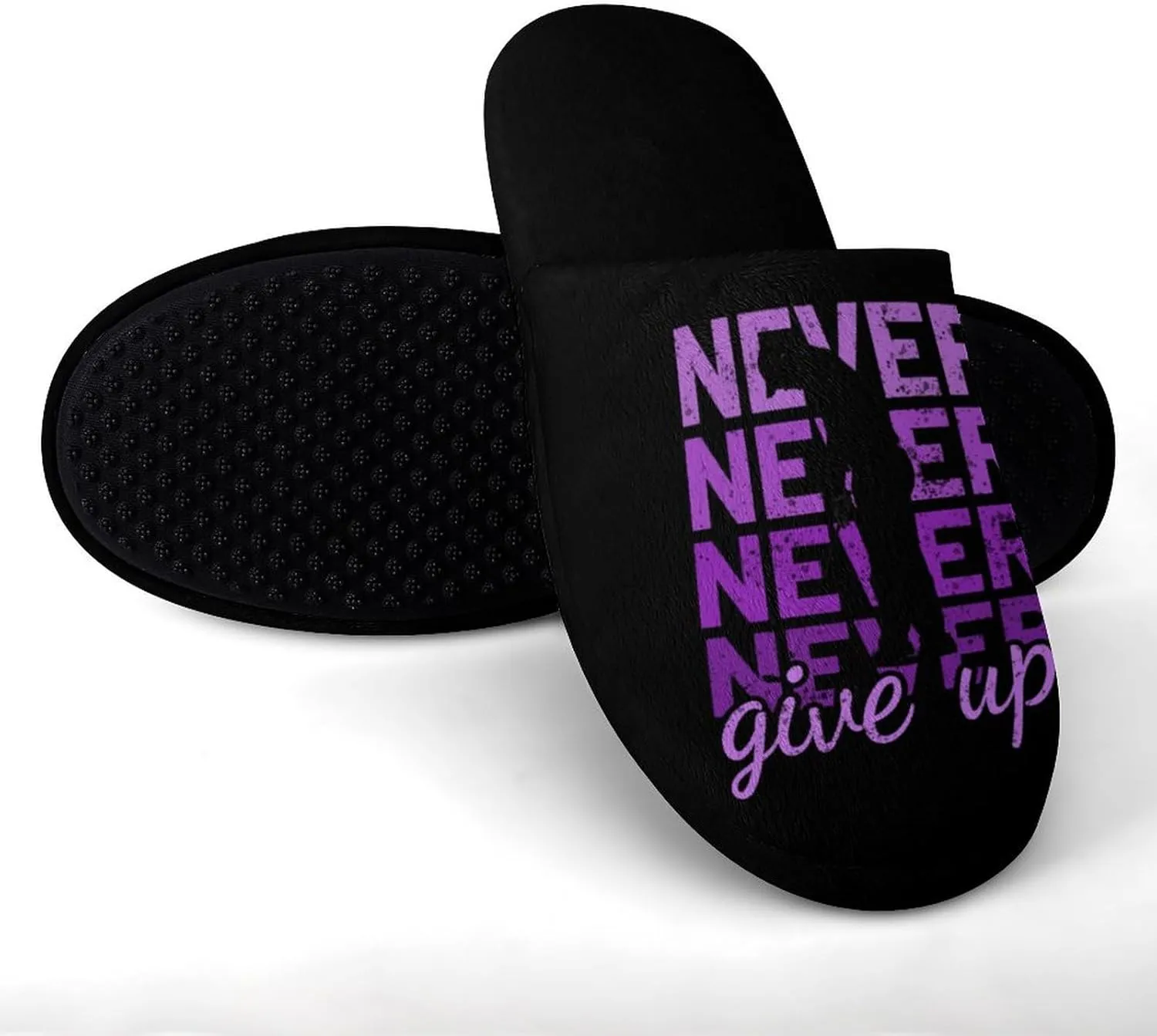 Field Hockey Never Give Up Men's Slipper Non Slip Comfortable Winter Warm Home Shoes Indoor Slippers