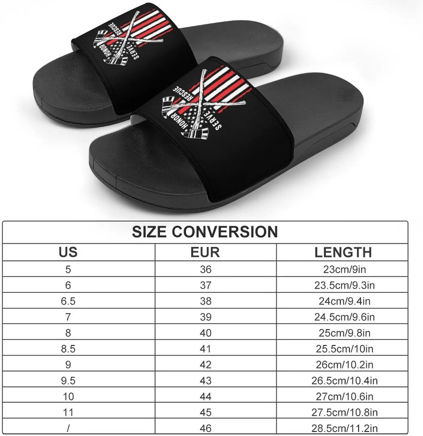 Firefighter American Fireman Flag Funny Slide Sandals Non-Slip PVC Shower Slipper House Shoes Open Toe Slippers for Adult