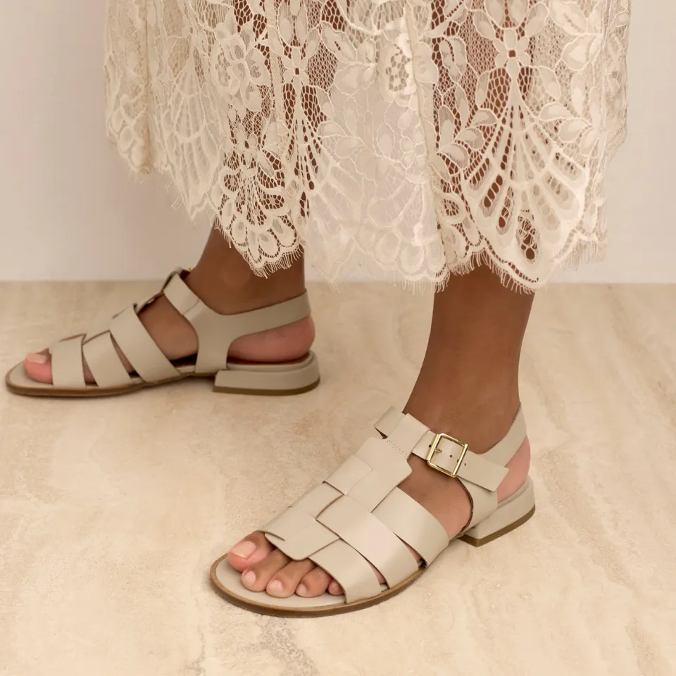 Fisherman sandal with open heel