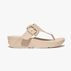 FitFlop LULU COVERED-BUCKLE Womens Toe Post Stone Beige