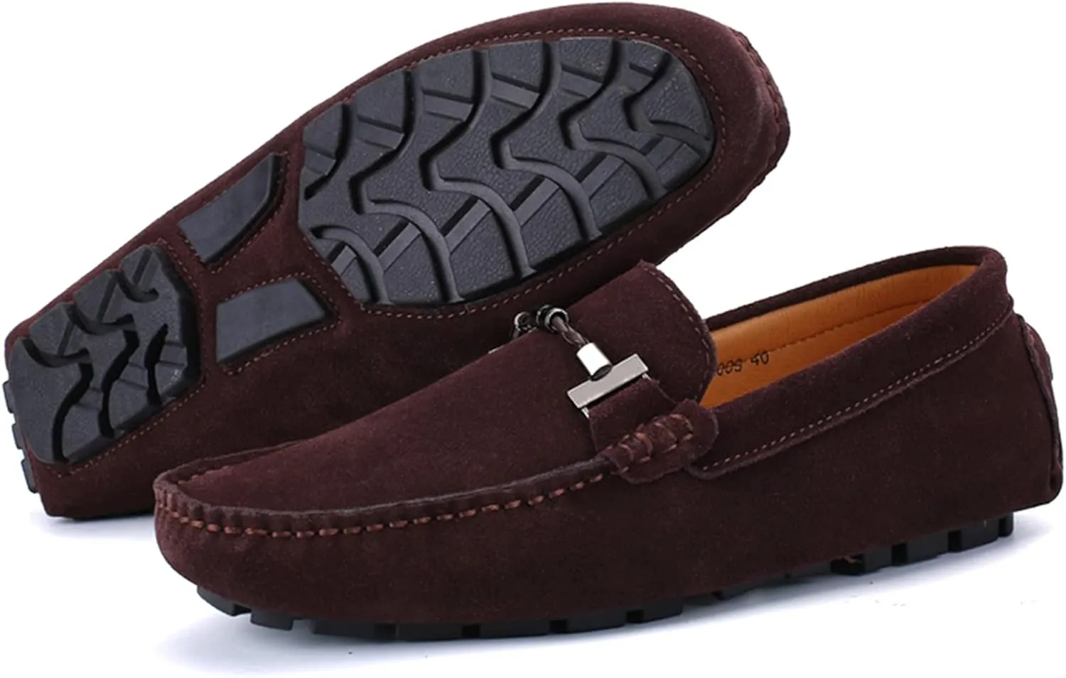 Flat Loafer for Men Suede Leather Slip-on Dress Driving Moccasins Casual Boat Shoes