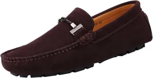 Flat Loafer for Men Suede Leather Slip-on Dress Driving Moccasins Casual Boat Shoes