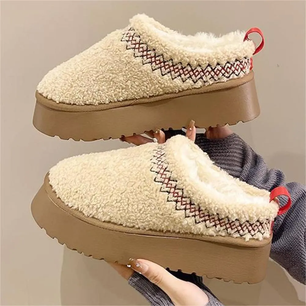 Fleece Lined Women's Mini Ankle Boot Slippers - Classic Snow Boots with Anti-Slip Platforms for Indoor & Outdoor Use