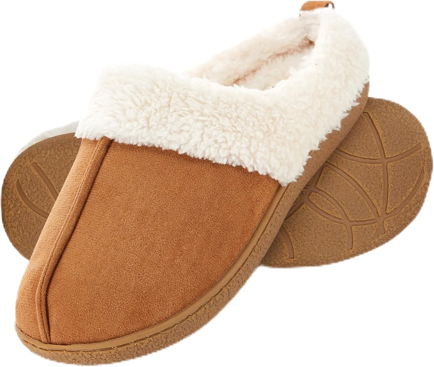 Floopi House Slippers for Women, Fur Lined Clog Womens Slippers Cozy Memory Foam with Indoor & Outdoor Anti Skid Sole