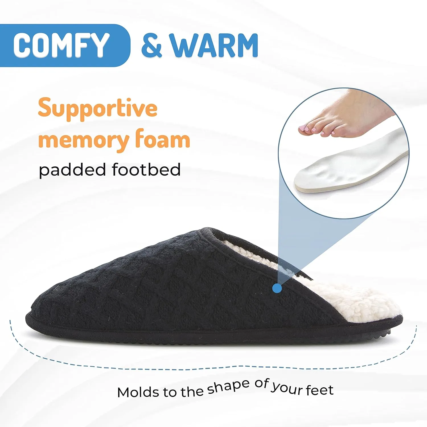 Floopi Slippers for Women Kelly Indoor Outdoor Plaid Faux Sherpa Fur Lined Scuff Slipper W/Memory Foam