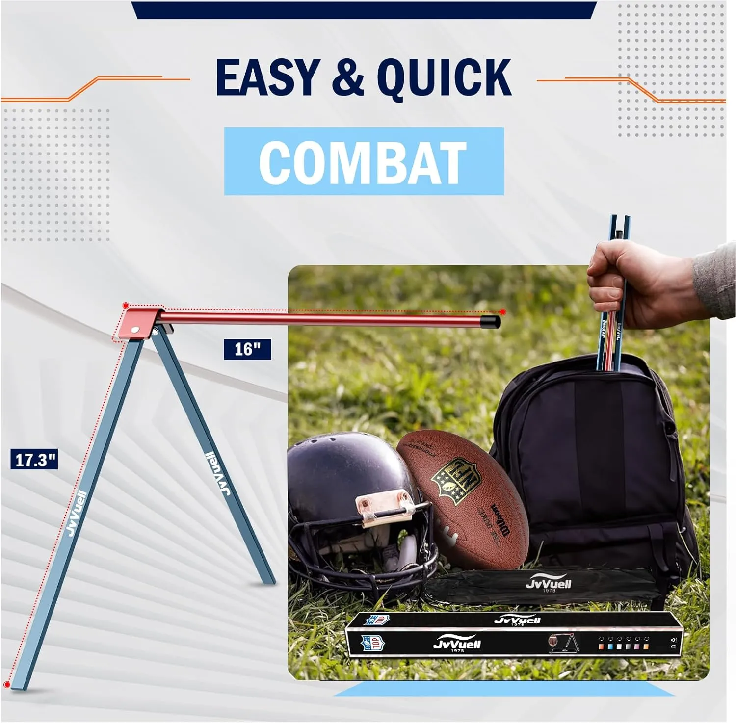 Football Kicking Holder Tee, Metals - Field Goal Kickoff Training Practice Stand Equipment Compatible with All Football Size, Kick Goal Posts Gear Accessories for Adult & Youth