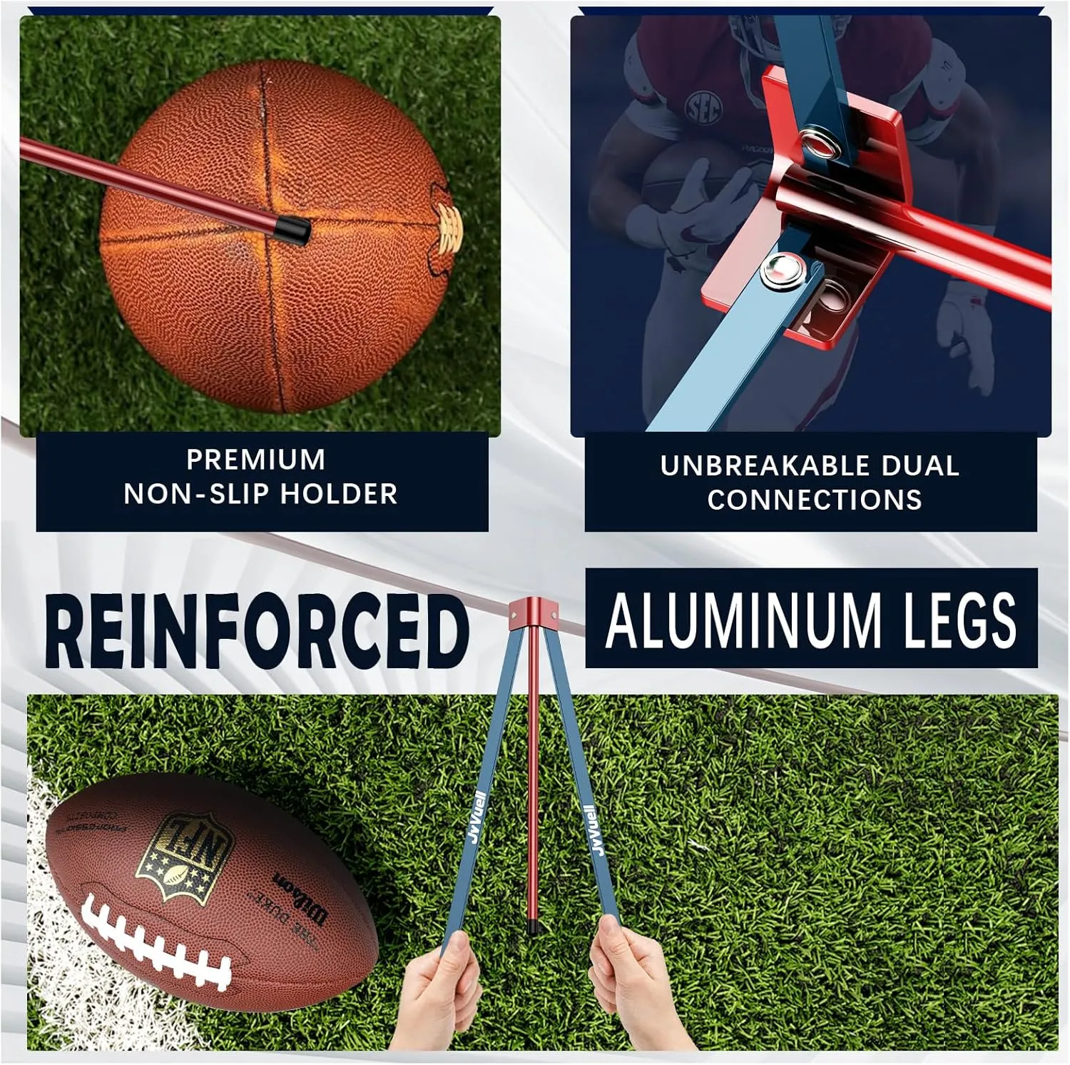 Football Kicking Holder Tee, Metals - Field Goal Kickoff Training Practice Stand Equipment Compatible with All Football Size, Kick Goal Posts Gear Accessories for Adult & Youth
