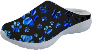 Forchrinse Tropical Pineapple Plumeria Women’s Slip on Mule Sneakers Breathable Walking Clog House Beach Slippers Nursing Shoes Lightweight
